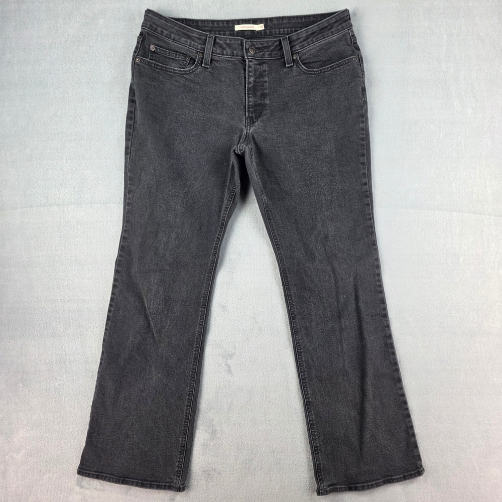 Levis Superlow Boot Jeans Womens 32 Faded Black Denim Low‎ Rise Flare A4679-0052